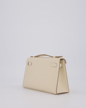 *SUPER RARE* Hermès Kelly Pochette in Craie Swift Leather with Palladium Hardware