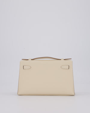 *SUPER RARE* Hermès Kelly Pochette in Craie Swift Leather with Palladium Hardware