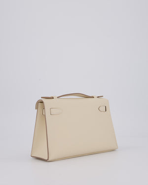 *SUPER RARE* Hermès Kelly Pochette in Craie Swift Leather with Palladium Hardware