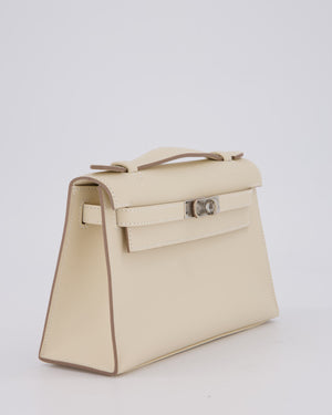 *SUPER RARE* Hermès Kelly Pochette in Craie Swift Leather with Palladium Hardware