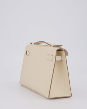 *SUPER RARE* Hermès Kelly Pochette in Craie Swift Leather with Palladium Hardware