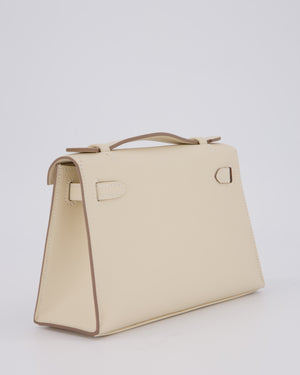*SUPER RARE* Hermès Kelly Pochette in Craie Swift Leather with Palladium Hardware