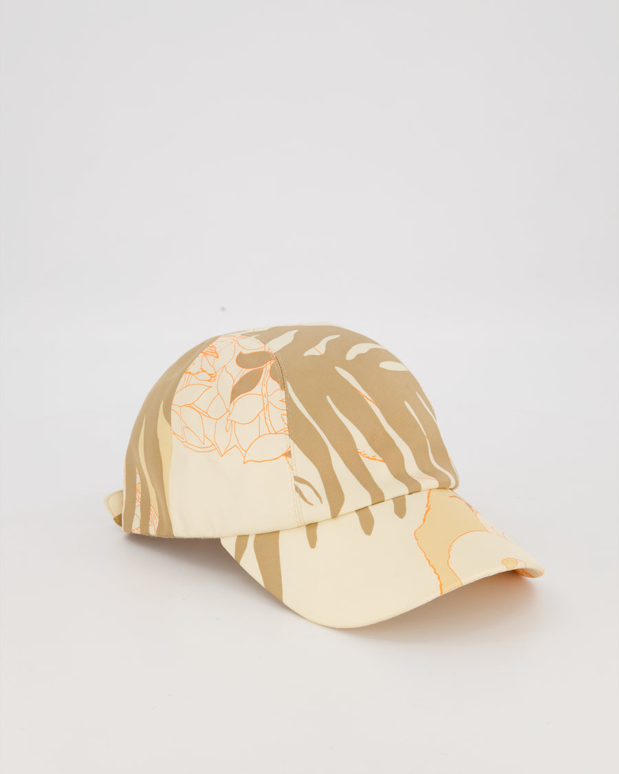 Hermès Jungle Love Davis Beige Silk Cap Size 58
