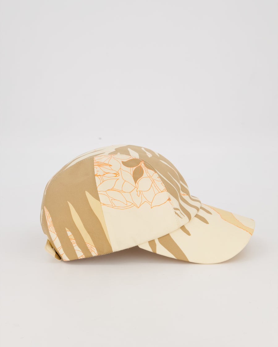 Hermès Jungle Love Davis Beige Silk Cap Size 58