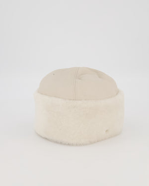 Hermès Ivory Boreale Shearling Leather Hat