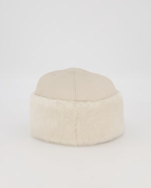 Hermès Ivory Boreale Shearling Leather Hat