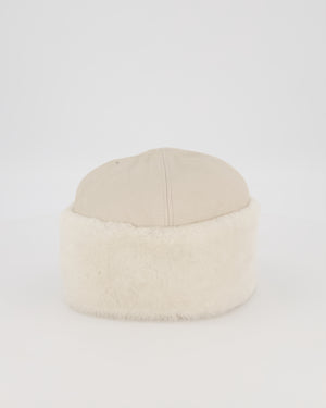 Hermès Ivory Boreale Shearling Leather Hat