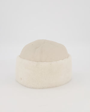 Hermès Ivory Boreale Shearling Leather Hat
