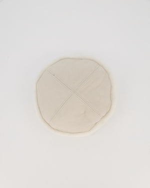 Hermès Ivory Boreale Shearling Leather Hat