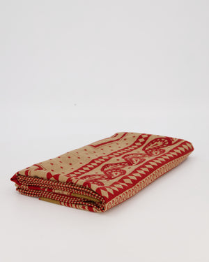 Hermès Noisette, Caramel, Rouge H "Les Roues de Phaeton" Bandana Cashmere and Silk Shawl 2024 Size 140cm x 140cm