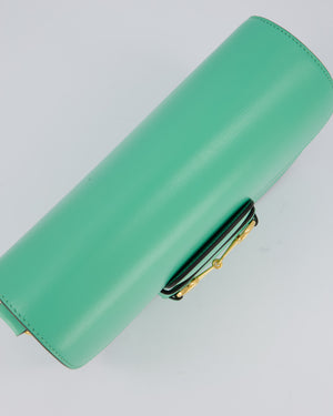 Gucci Horsebit 1955 Shoulder Bag in Mint Green Calfskin Leather with Gold Hardware