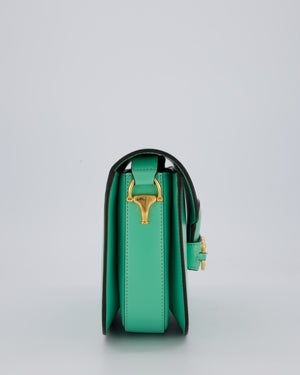 Gucci Horsebit 1955 Shoulder Bag in Mint Green Calfskin Leather with Gold Hardware