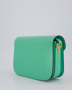 Gucci Horsebit 1955 Shoulder Bag in Mint Green Calfskin Leather with Gold Hardware