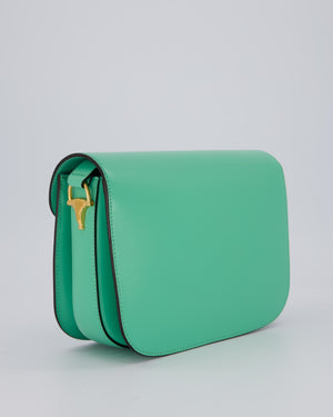 Gucci Horsebit 1955 Shoulder Bag in Mint Green Calfskin Leather with Gold Hardware