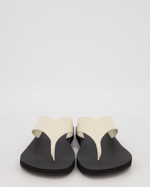 The Row Cream Dune Classic Leather Thong Sandals with Chunky Straps Size EU 39