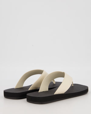 The Row Cream Dune Classic Leather Thong Sandals with Chunky Straps Size EU 39