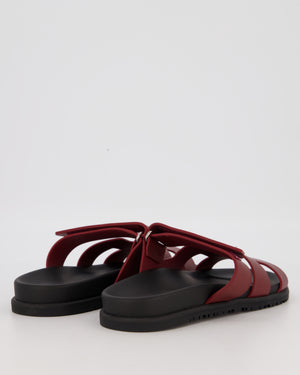 Hermes Chypre Sandals in Rouge Sellier Calfskin Size EU 39