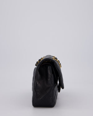 Chanel Black Classic Medium Double Flap Bag in Lambskin Leather with Gold Hardware