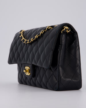 Chanel Black Classic Medium Double Flap Bag in Lambskin Leather with Gold Hardware