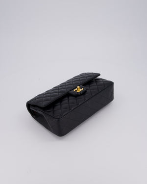 Chanel Black Classic Medium Double Flap Bag in Lambskin Leather with Gold Hardware