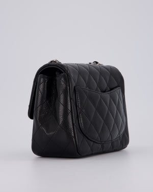 Chanel Black Mini Square Caviar Leather Silver Hardware