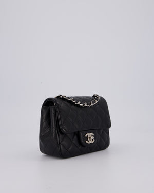 Chanel Black Mini Square Caviar Leather Silver Hardware