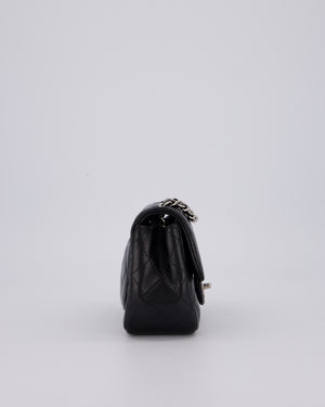 Chanel Black Mini Square Caviar Leather Silver Hardware