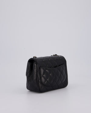 Chanel Black Mini Square Caviar Leather Silver Hardware