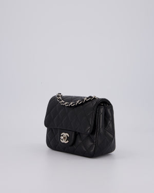Chanel Black Mini Square Caviar Leather Silver Hardware