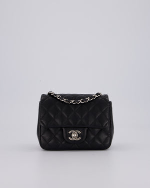 Chanel Black Mini Square Caviar Leather Silver Hardware