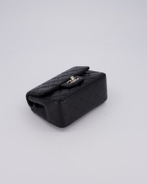Chanel Black Mini Square Caviar Leather Silver Hardware