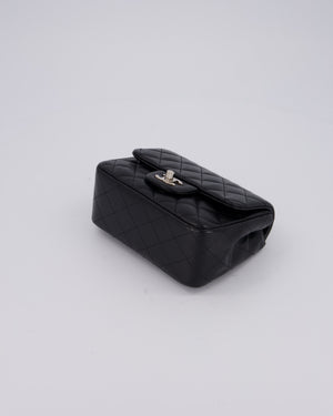 Chanel Black Mini Square Caviar Leather Silver Hardware