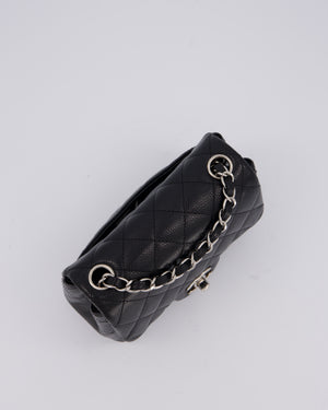 Chanel Black Mini Square Caviar Leather Silver Hardware