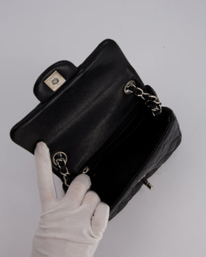 Chanel Black Mini Square Caviar Leather Silver Hardware