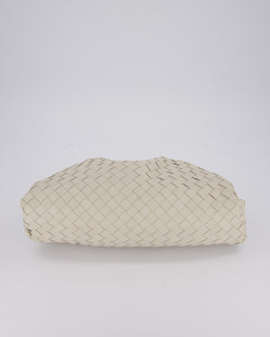 Bottega Veneta Cream Intrecciato Large Pouch Bag in Calfskin Leather