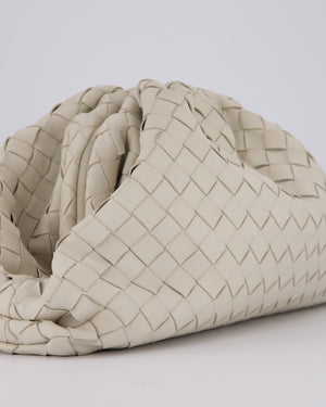 Bottega Veneta Cream Intrecciato Large Pouch Bag in Calfskin Leather