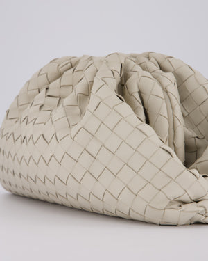 Bottega Veneta Cream Intrecciato Large Pouch Bag in Calfskin Leather