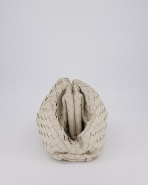 Bottega Veneta Cream Intrecciato Large Pouch Bag in Calfskin Leather