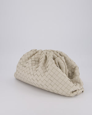 Bottega Veneta Cream Intrecciato Large Pouch Bag in Calfskin Leather