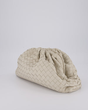 Bottega Veneta Cream Intrecciato Large Pouch Bag in Calfskin Leather
