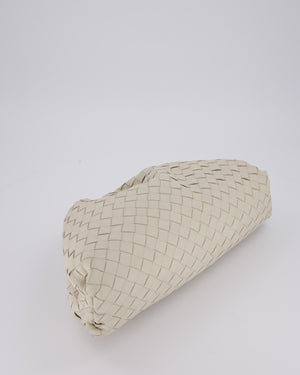 Bottega Veneta Cream Intrecciato Large Pouch Bag in Calfskin Leather