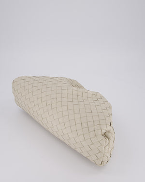 Bottega Veneta Cream Intrecciato Large Pouch Bag in Calfskin Leather