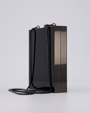 Yves Saint Laurent Black Acrylic Tuxedo Box Bag with Chain
