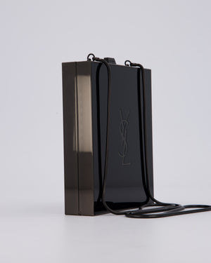 Yves Saint Laurent Black Acrylic Tuxedo Box Bag with Chain