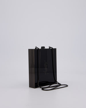 Yves Saint Laurent Black Acrylic Tuxedo Box Bag with Chain