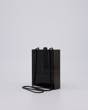 Yves Saint Laurent Black Acrylic Tuxedo Box Bag with Chain