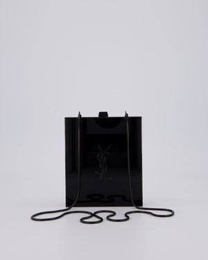 Yves Saint Laurent Black Acrylic Tuxedo Box Bag with Chain