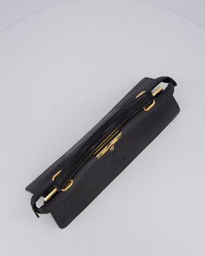 Fendi Black Long Lizard Peakaboo Iseeu Bag With Gold Hardware