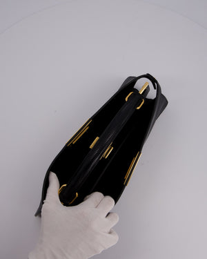 Fendi Black Long Lizard Peakaboo Iseeu Bag With Gold Hardware