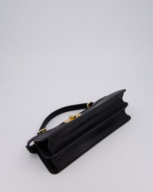 Fendi Black Long Lizard Peakaboo Iseeu Bag With Gold Hardware